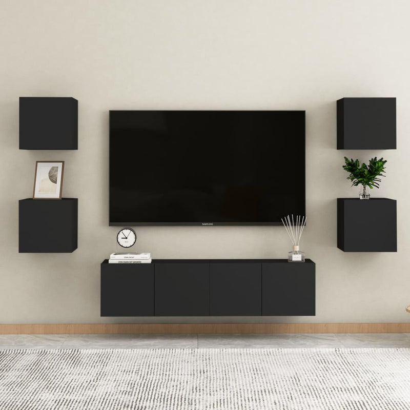 Wall Mounted TV Cabinet Black 30.5x30x30 cm