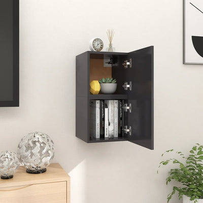 Wall Mounted TV Cabinets 2 pcs Grey 30.5x30x30 cm