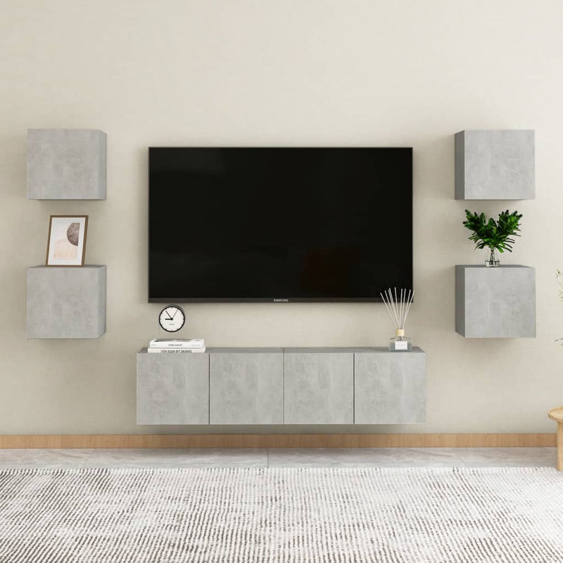 Wall Mounted TV Cabinet Concrete Grey 30.5x30x30 cm