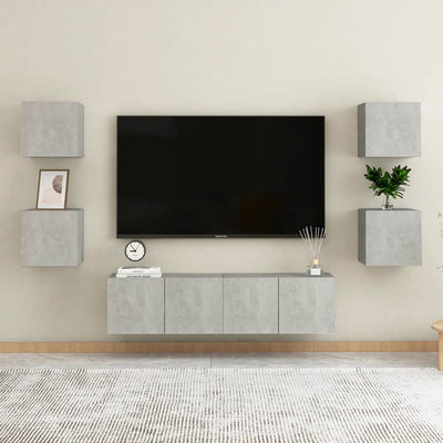 Wall Mounted TV Cabinets 2 pcs Concrete Grey 30.5x30x30 cm