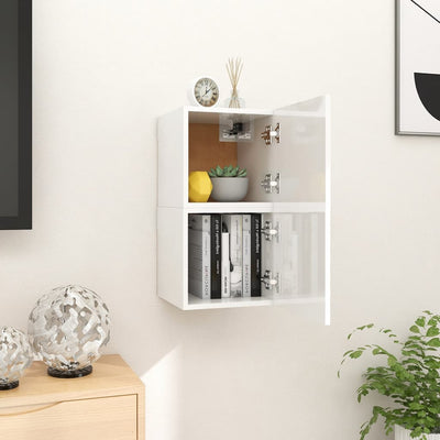 Wall Mounted TV Cabinets 2 pcs High Gloss White 30.5x30x30 cm