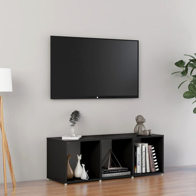 TV Cabinet Black 107x35x37 cm Engineered Wood