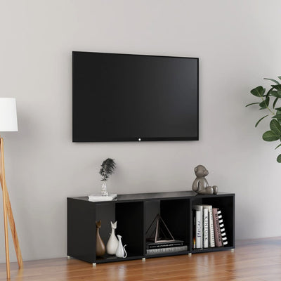 TV Cabinet High Gloss Black 107x35x37 cm Engineered Wood