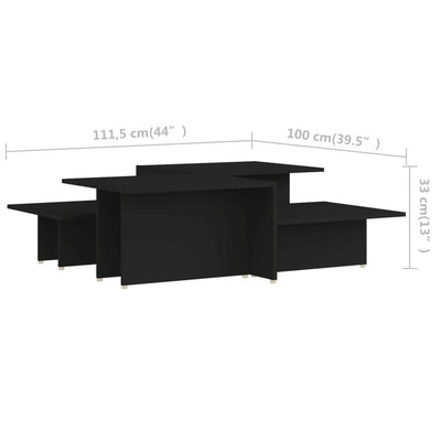 Coffee Tables 2 pcs Black 111.5x50x33 cm Engineered Wood - Payday Deals