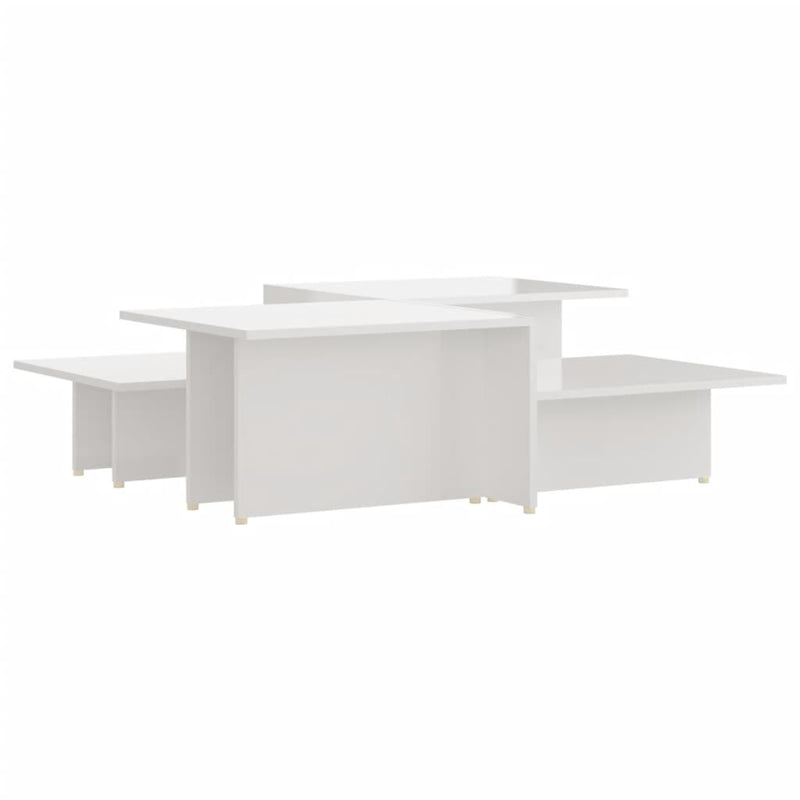 Coffee Tables 2 pcs High Gloss White 111.5x50x33 cm Engineered Wood