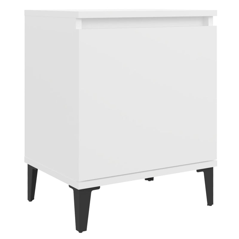 Bed Cabinet with Metal Legs White 40x30x50 cm