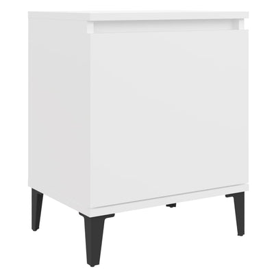 Bed Cabinets with Metal Legs 2 pcs White 40x30x50 cm - Payday Deals
