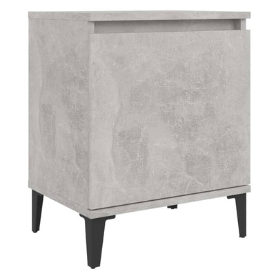 Bed Cabinet with Metal Legs Concrete Grey 40x30x50 cm - Payday Deals