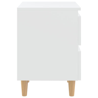 Bed Cabinets with Solid Pinewood Legs 2 pcs White 40x35x50 cm - Payday Deals