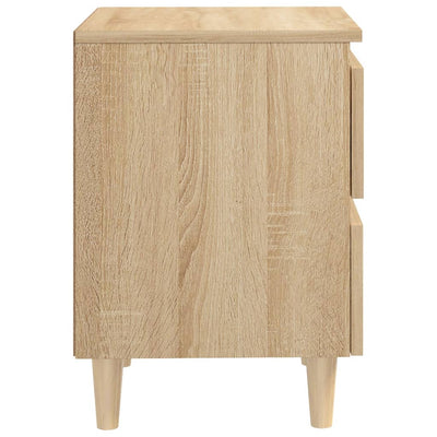 Bed Cabinets & Solid Pinewood Legs 2 pcs Sonoma Oak 40x35x50 cm