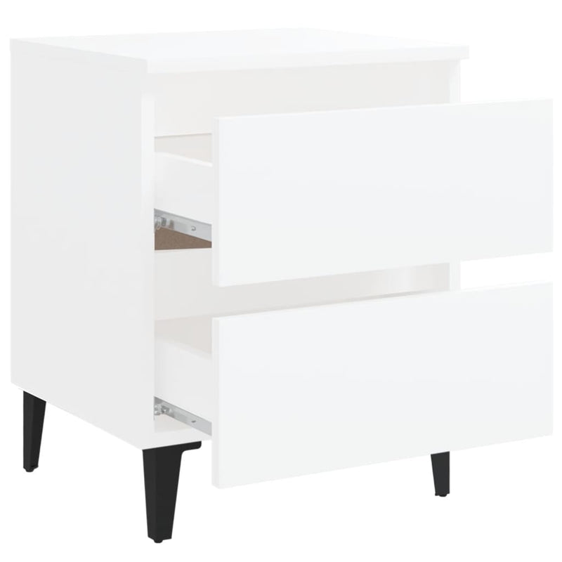 Bed Cabinets 2 pcs White 40x35x50 cm Chipboard
