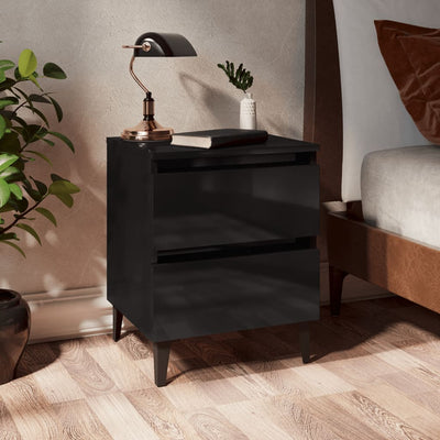 Bed Cabinet High Gloss Black 40x35x50 cm Chipboard - Payday Deals