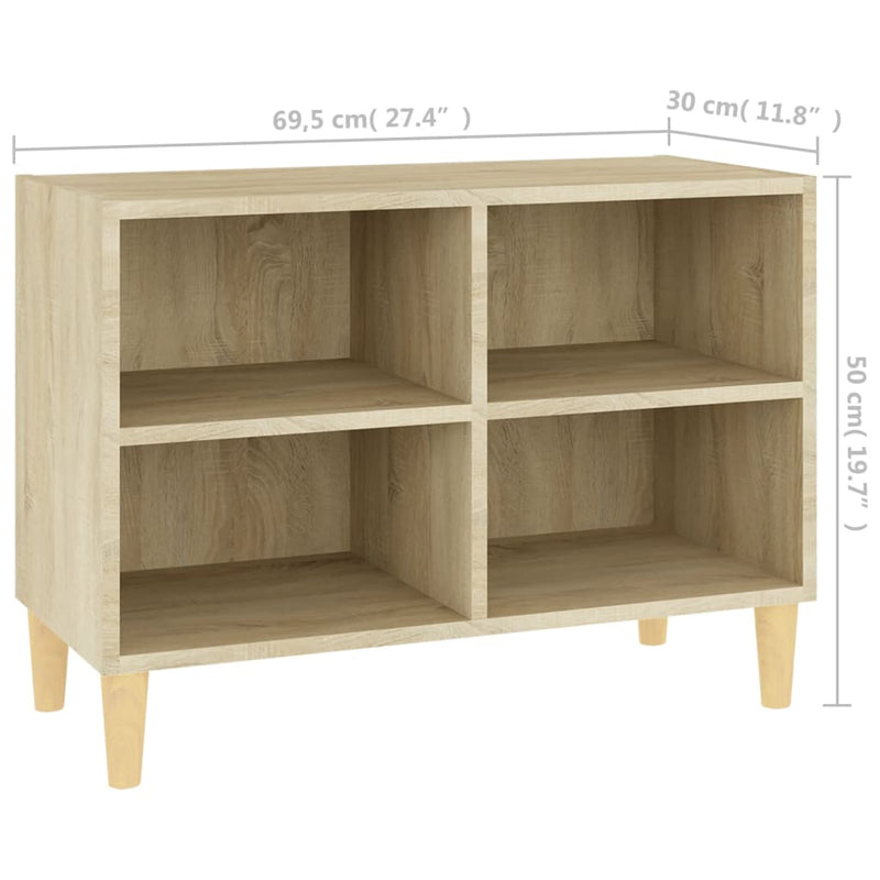 TV Cabinet with Solid Wood Legs Sonoma Oak 69.5x30x50 cm - Payday Deals