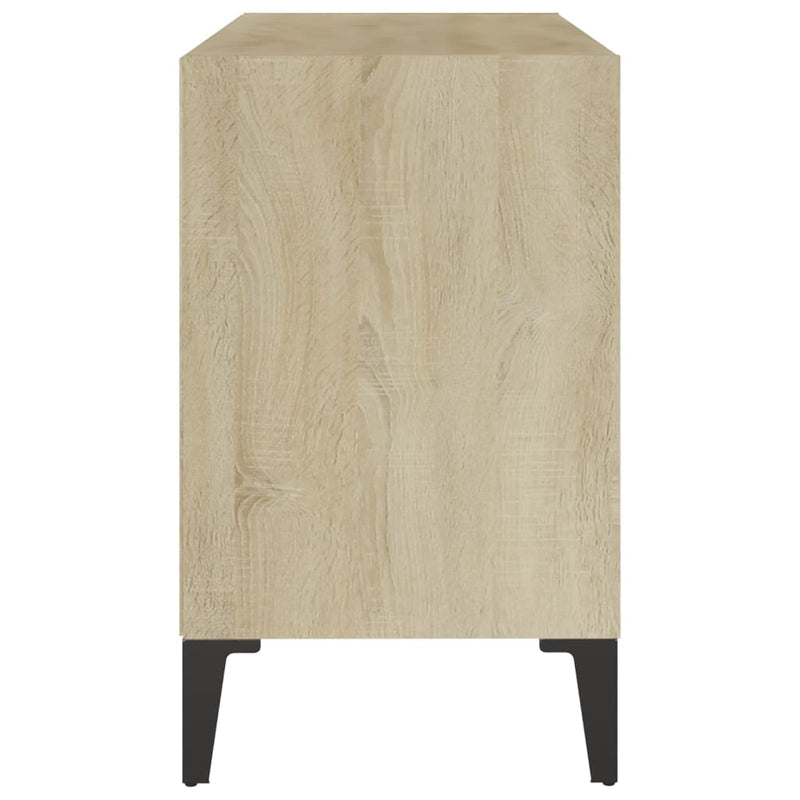 TV Cabinet with Metal Legs White and Sonoma Oak 69.5x30x50 cm - Payday Deals