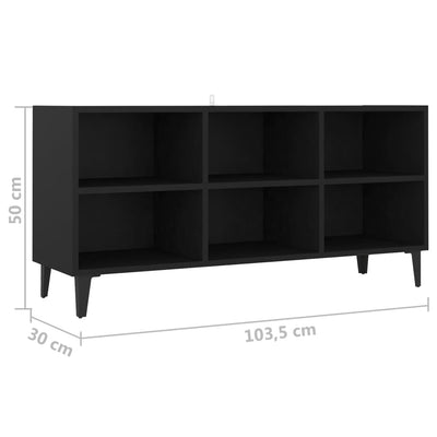 TV Cabinet with Metal Legs Black 103.5x30x50 cm - Payday Deals