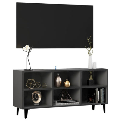 TV Cabinet with Metal Legs Grey 103.5x30x50 cm