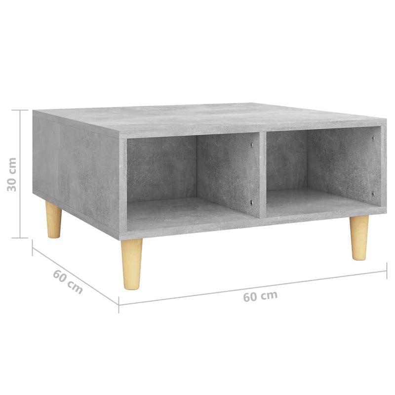 Coffee Table Concrete Grey 60x60x30 cm Chipboard