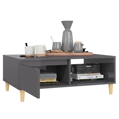 Coffee Table High Gloss Grey 90x60x35 cm Chipboard - Payday Deals