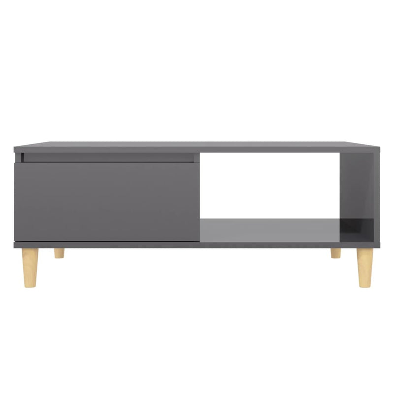 Coffee Table High Gloss Grey 90x60x35 cm Chipboard - Payday Deals