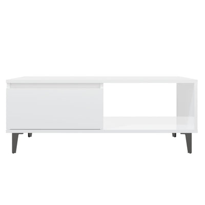 Coffee Table High Gloss White 90x60x35 cm Chipboard - Payday Deals