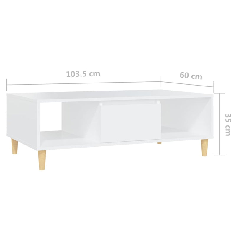 Coffee Table White 103.5x60x35cm Chipboard