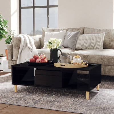 Coffee Table High Gloss Black 103.5x60x35 cm Chipboard - Payday Deals