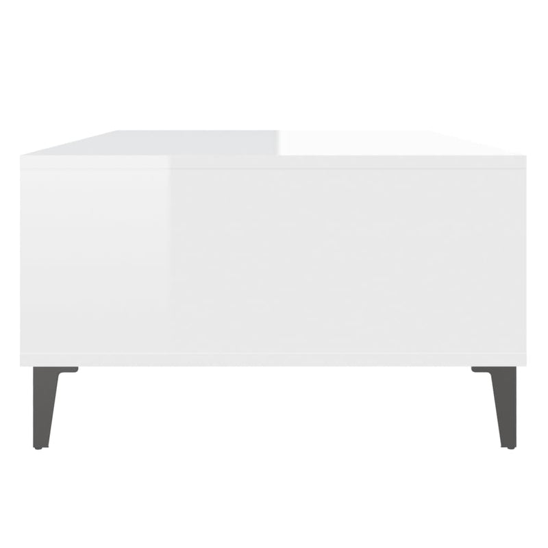 Coffee Table High Gloss White 103.5x60x35 cm Chipboard