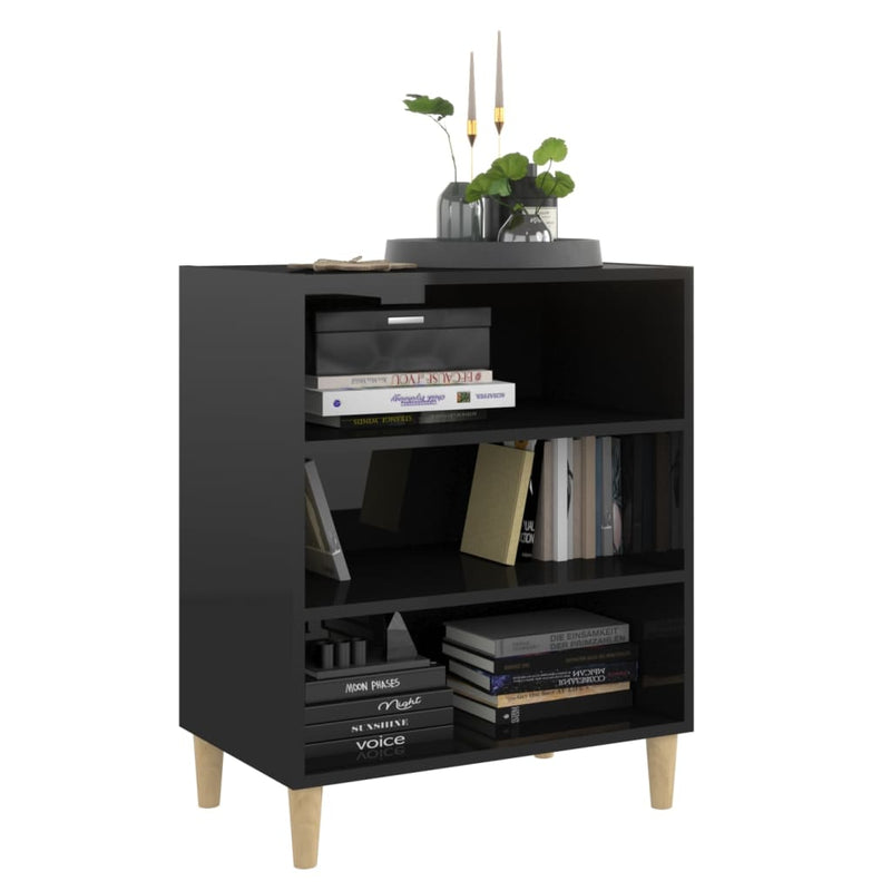 Sideboard High Gloss Black 57x35x70 cm Chipboard - Payday Deals