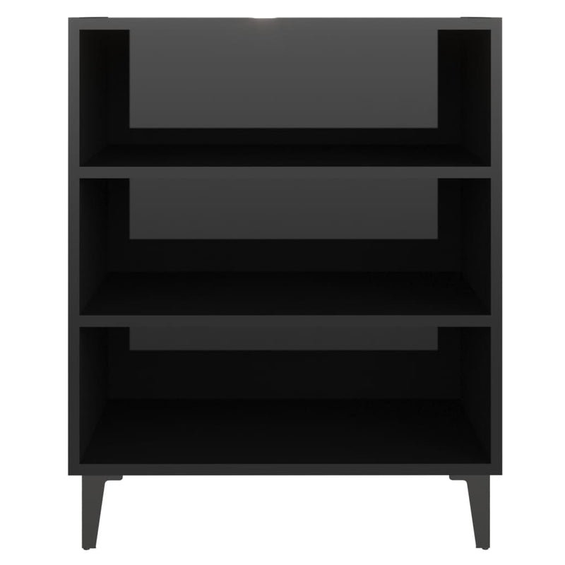 Sideboard High Gloss Black 57x35x70 cm Chipboard