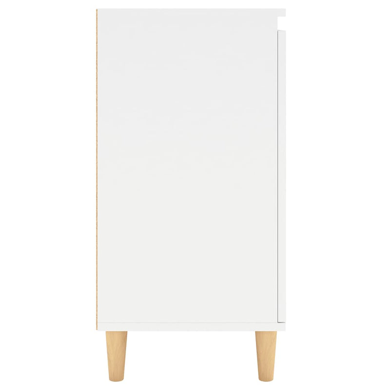 Sideboard with Solid Wood Legs White 60x35x70 cm Chipboard