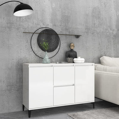 Sideboard High Gloss White 104x35x70 cm Chipboard - Payday Deals