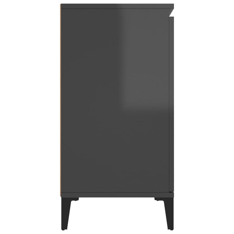 Sideboard High Gloss Grey 104x35x70 cm Chipboard - Payday Deals