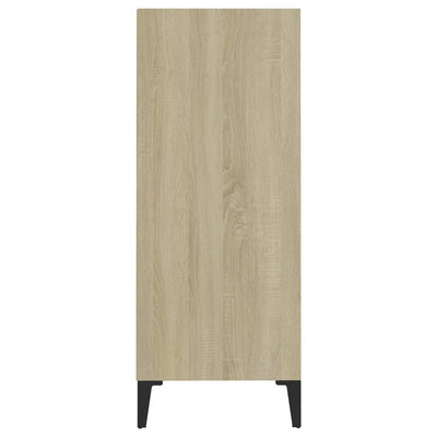 Sideboard White and Sonoma Oak 57x35x90 cm Chipboard
