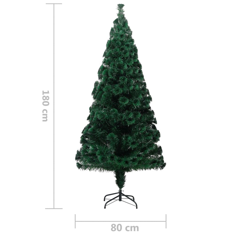Artificial Christmas Tree with Stand Green 180 cm Fibre Optic