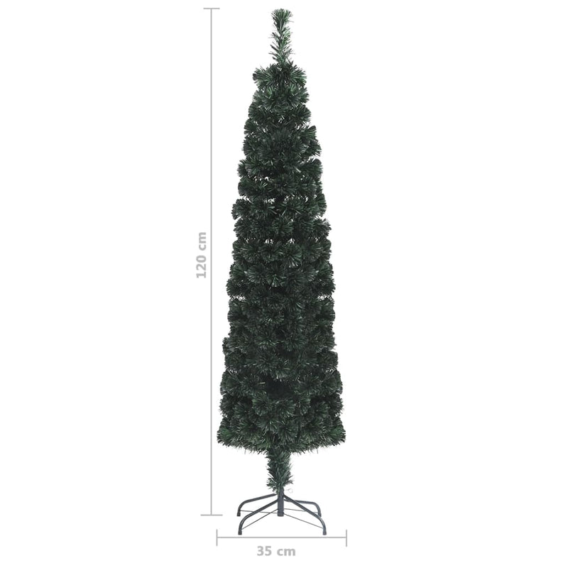 Artificial Slim Christmas Tree with Stand 120 cm Fibre Optic