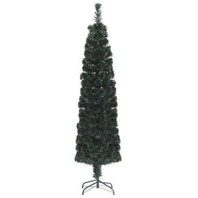 Artificial Slim Christmas Tree with Stand 150 cm Fibre Optic