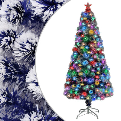 Artificial Christmas Tree with LED White&Blue 150 cm Fibre Optic