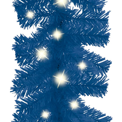 Christmas Garland with LED Lights 20 m Blue