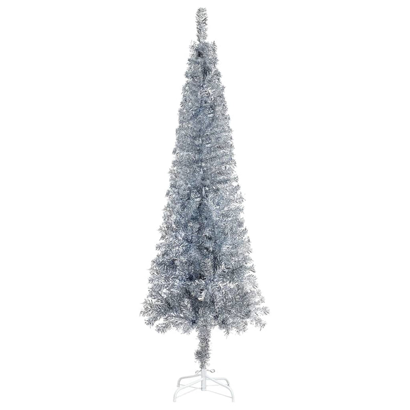 Slim Christmas Tree Silver 210 cm
