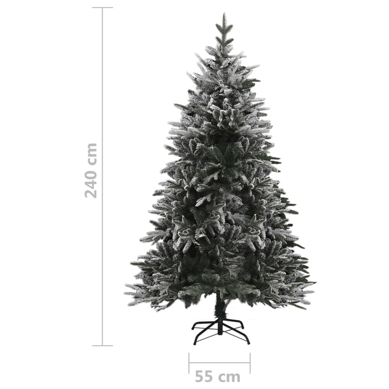 Artificial Christmas Tree with Flocked Snow Green 240 cm PVC&PE