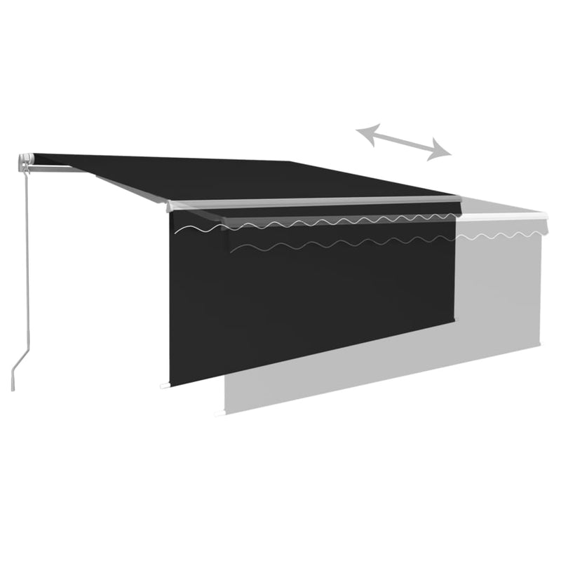 Manual Retractable Awning with Blind 3.5x2.5m Anthracite