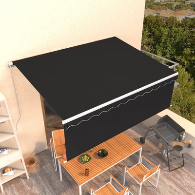 Manual Retractable Awning with Blind 4x3m Anthracite