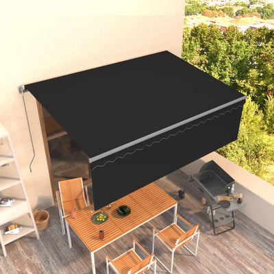 Manual Retractable Awning with Blind 4.5x3m Anthracite