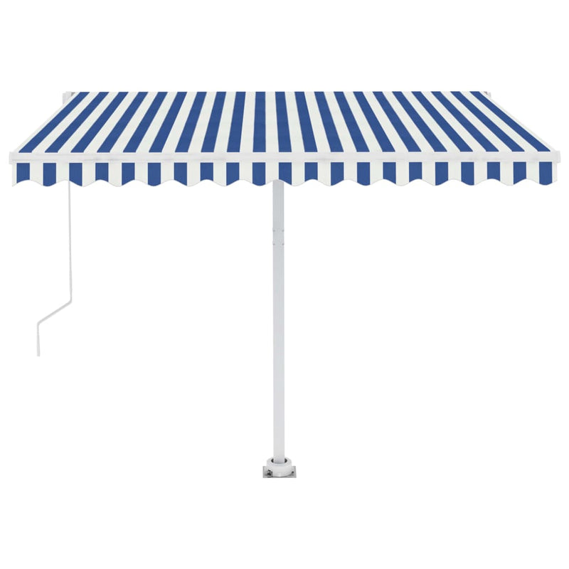 Freestanding Manual Retractable Awning 300x250 cm Blue/White