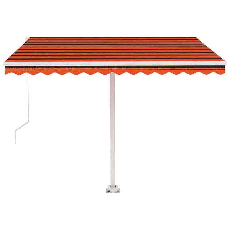 Freestanding Manual Retractable Awning 300x250 cm Orange/Brown