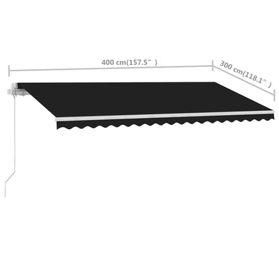 Freestanding Manual Retractable Awning 400x300 cm Anthracite