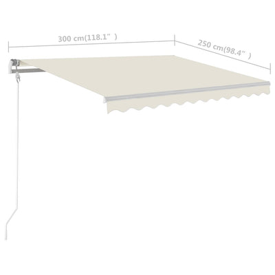 Freestanding Manual Retractable Awning 300x250 cm Cream - Payday Deals