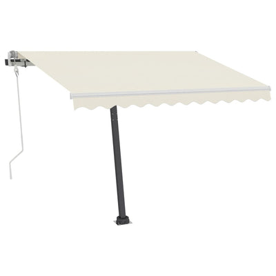 Freestanding Manual Retractable Awning 300x250 cm Cream - Payday Deals