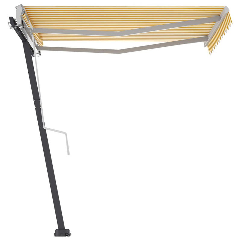 Freestanding Manual Retractable Awning 300x250 cm Yellow/White