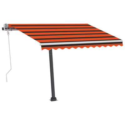 Freestanding Manual Retractable Awning 300x250 cm Orange/Brown